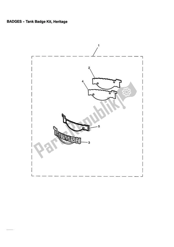 All parts for the Heritage Tank Badge Kit of the Triumph America Carburettor 790 2002 - 2007